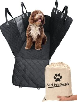 All 4 Pets Supply® Waterdichte Hondendeken Auto Achterbank En Kofferbak – Inc. Luxe Opbergzak – Hondenkleed – Autodeken Hond – Hondenmand Auto