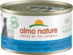 Almo Nature HFC Natural Natvoer Voor Honden – 24 X 95 Gram – Skipjack Tonijn & Kabeljauw – 24 X 95 Gram