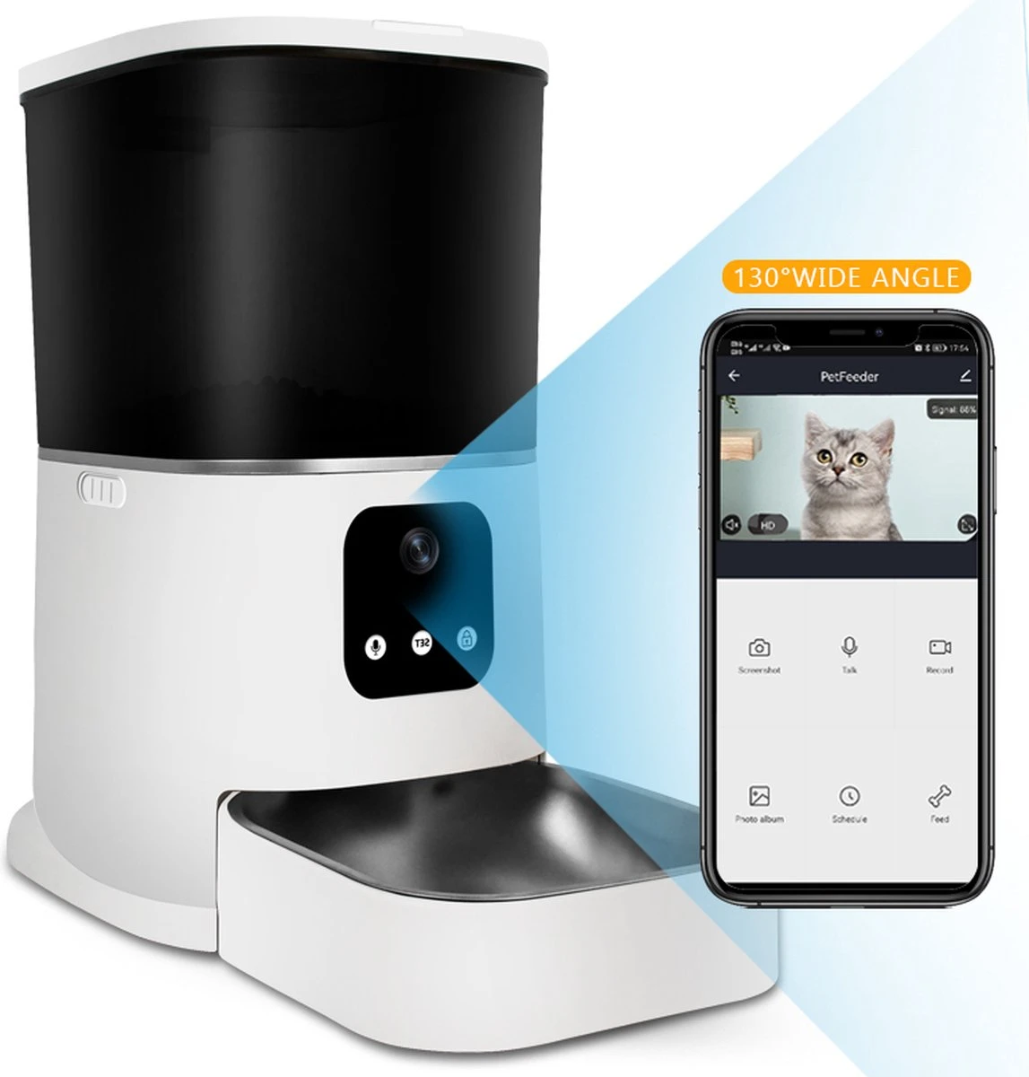 Automatische Voerbak Kat En Hond – Wit – Met Camera – Voerautomaat Met Smartphone Besturing – Voerinhoud 6 Liter – Vershoudend 3 Automatische Voerbak Kat En Hond – Wit – Met Camera – Voerautomaat Met Smartphone Besturing – Voerinhoud 6 Liter – Vershoudend