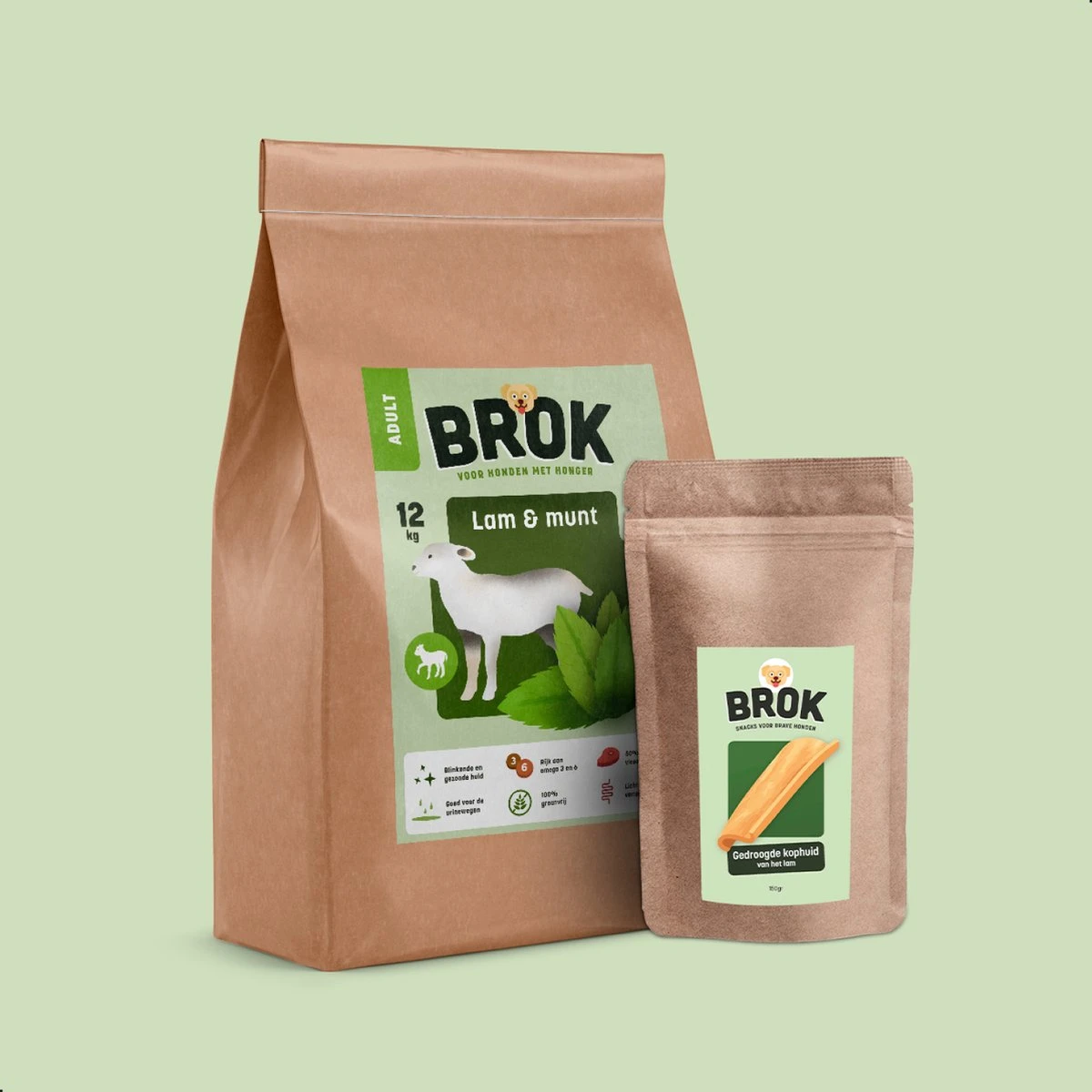 BROK – Graanvrije Hondenbrokken – Lam & Munt – 12kg 3 BROK – Graanvrije Hondenbrokken – Lam & Munt – 12kg