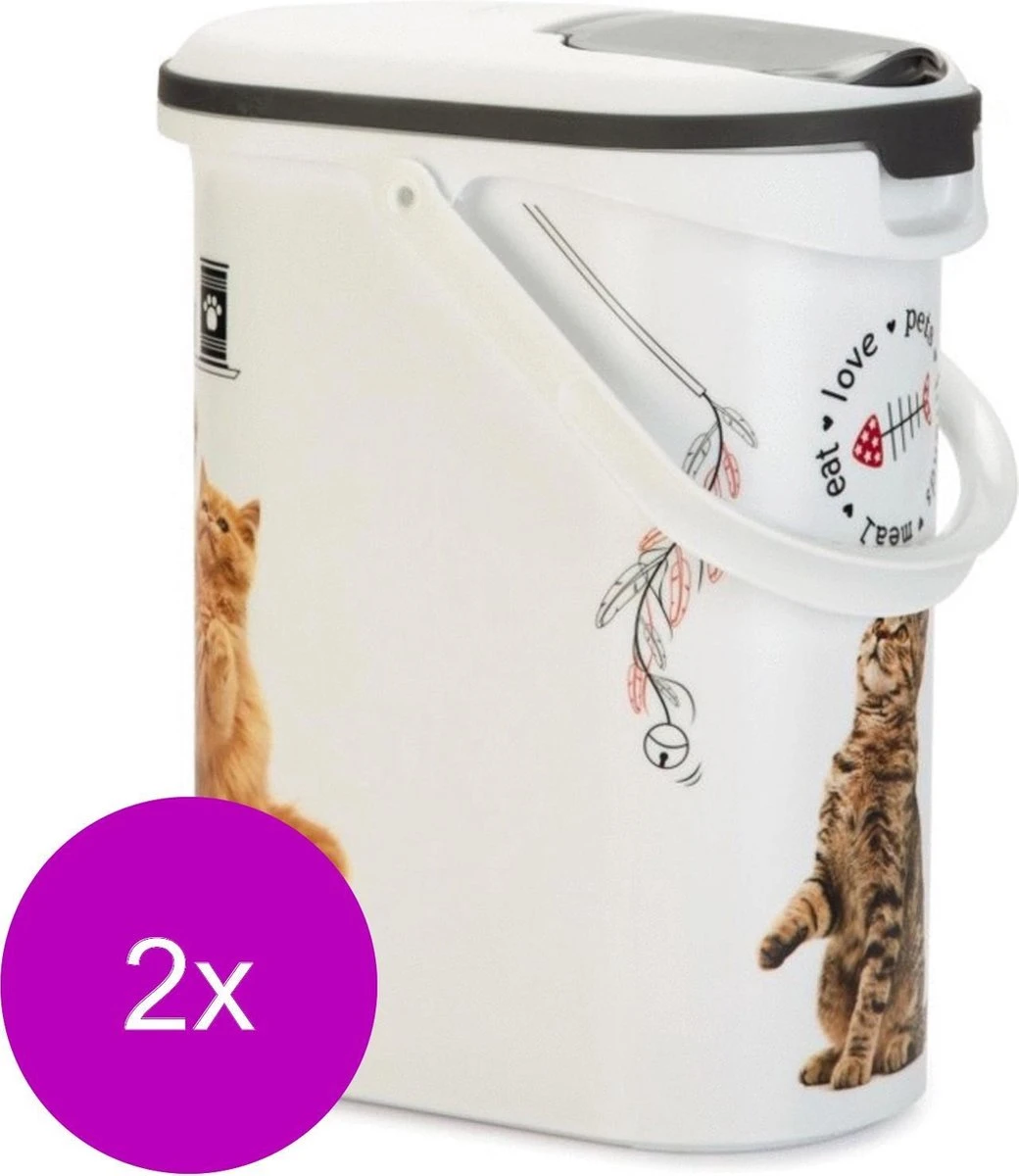 Curver Voercontainer Kat – Kattenvoerbewaarbak – 2 X 10 L 3 Curver Voercontainer Kat – Kattenvoerbewaarbak – 2 X 10 L