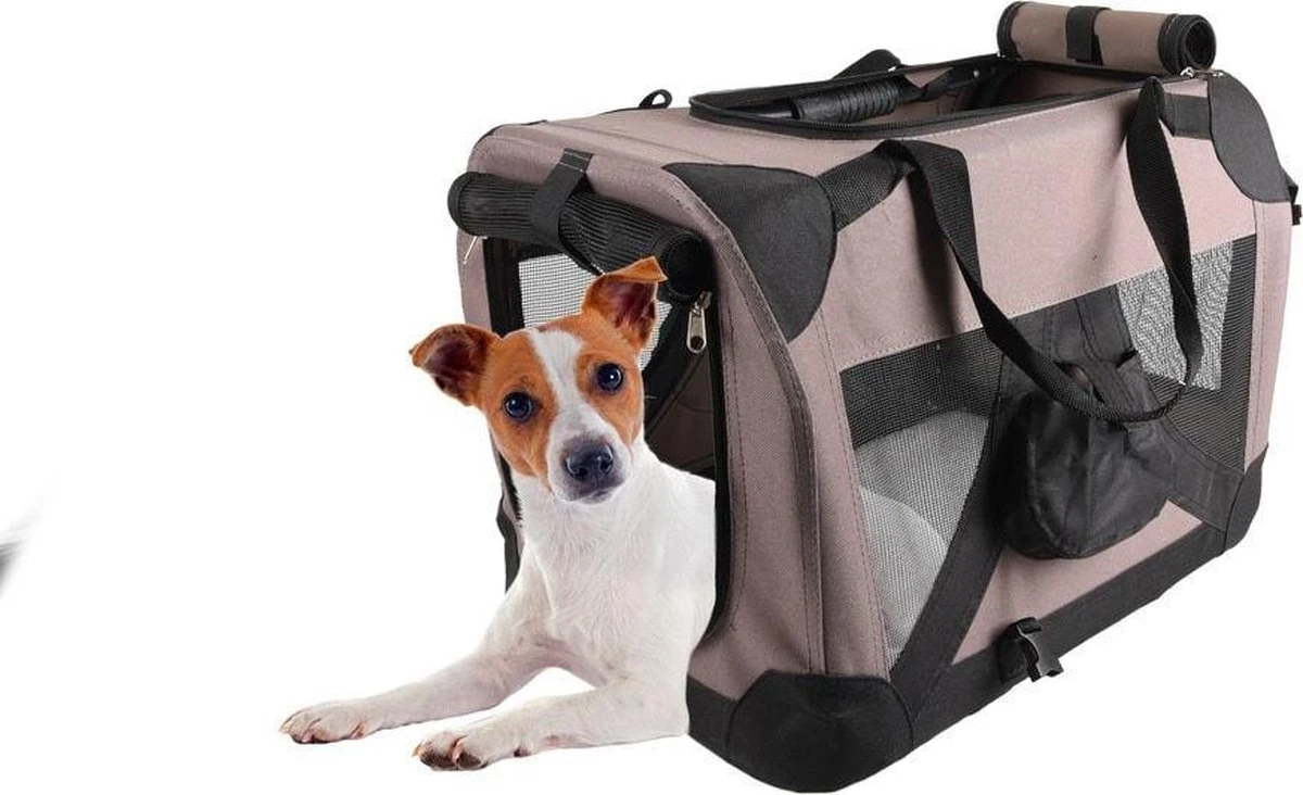 Voorkant -Beeztees Verkoopwinkel Hondentas Alix Bruin 70 x 52 x 52 cm