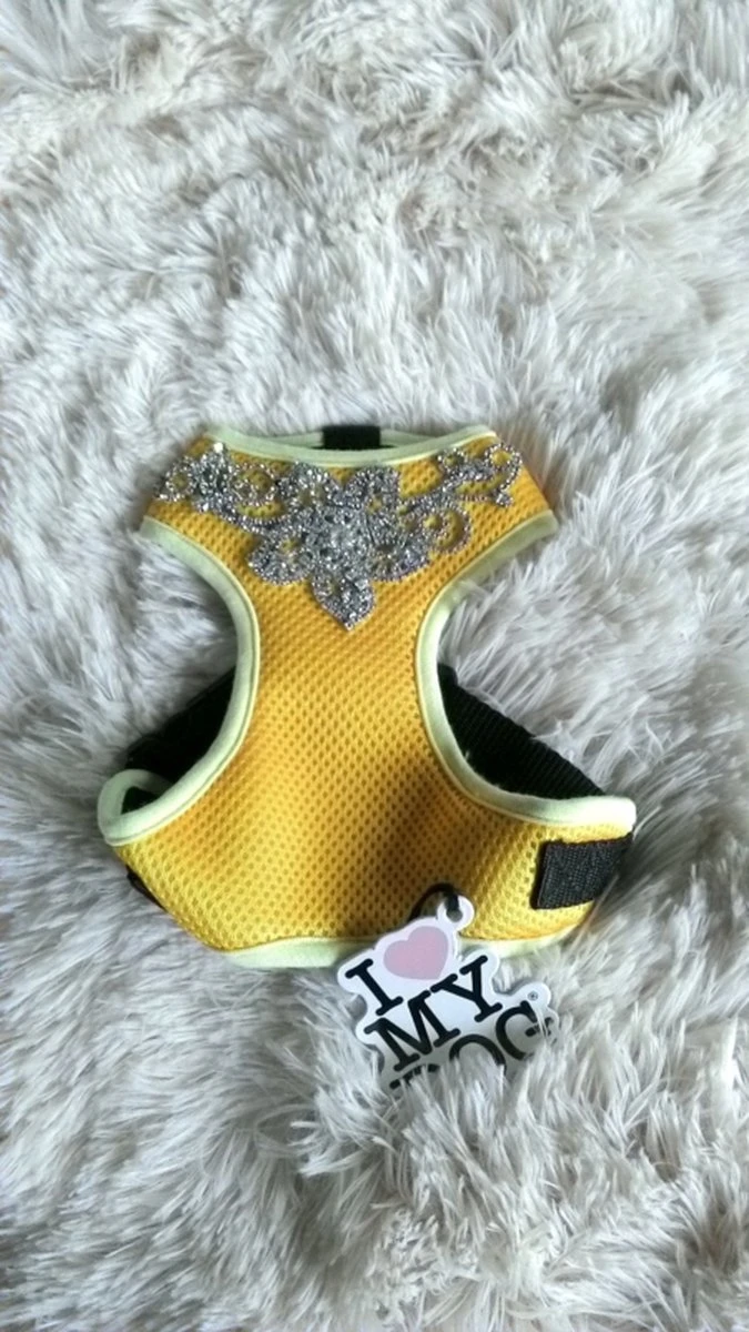 I Love My Dog Hondenharnas Crystal Geel 3 I Love My Dog Hondenharnas Crystal Geel