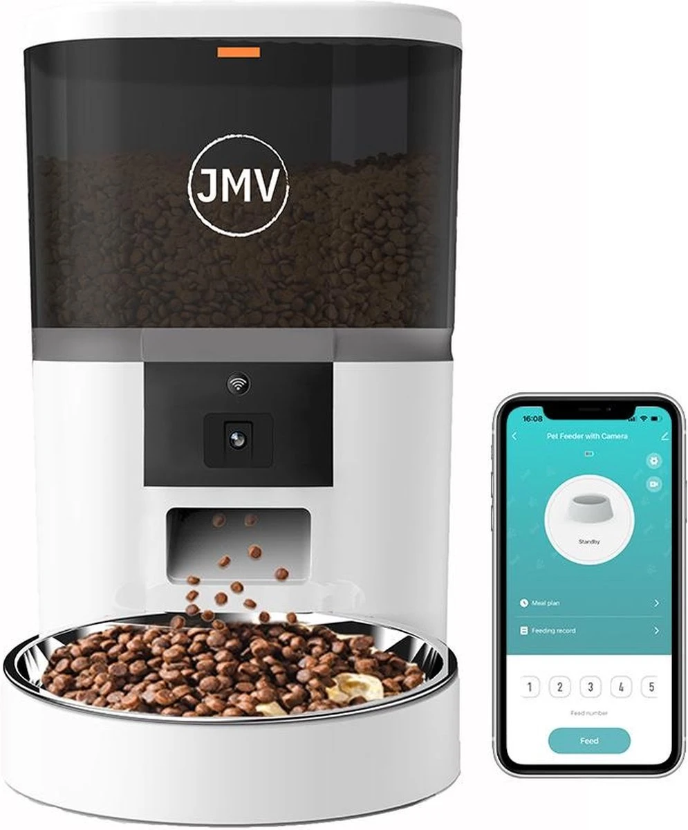 JMV Automatische Voerbak Voor Kat En Hond – Voerautomaat Met Verstelbare Camera En Smartphone Besturing – 6 Liter 3 JMV Automatische Voerbak Voor Kat En Hond – Voerautomaat Met Verstelbare Camera En Smartphone Besturing – 6 Liter