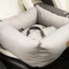 Animood Julian Autostoel Small – Grijs – Codura -Beeztees Verkoopwinkel Julian Honden autozitje S grijs codura hondenmand auto hond autostoel hond autogordel hond automand