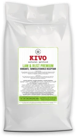 Kivo Petfood Hondenbrokken Krokant Lam & Rijst 15 Kg – Tarweglutenvrij