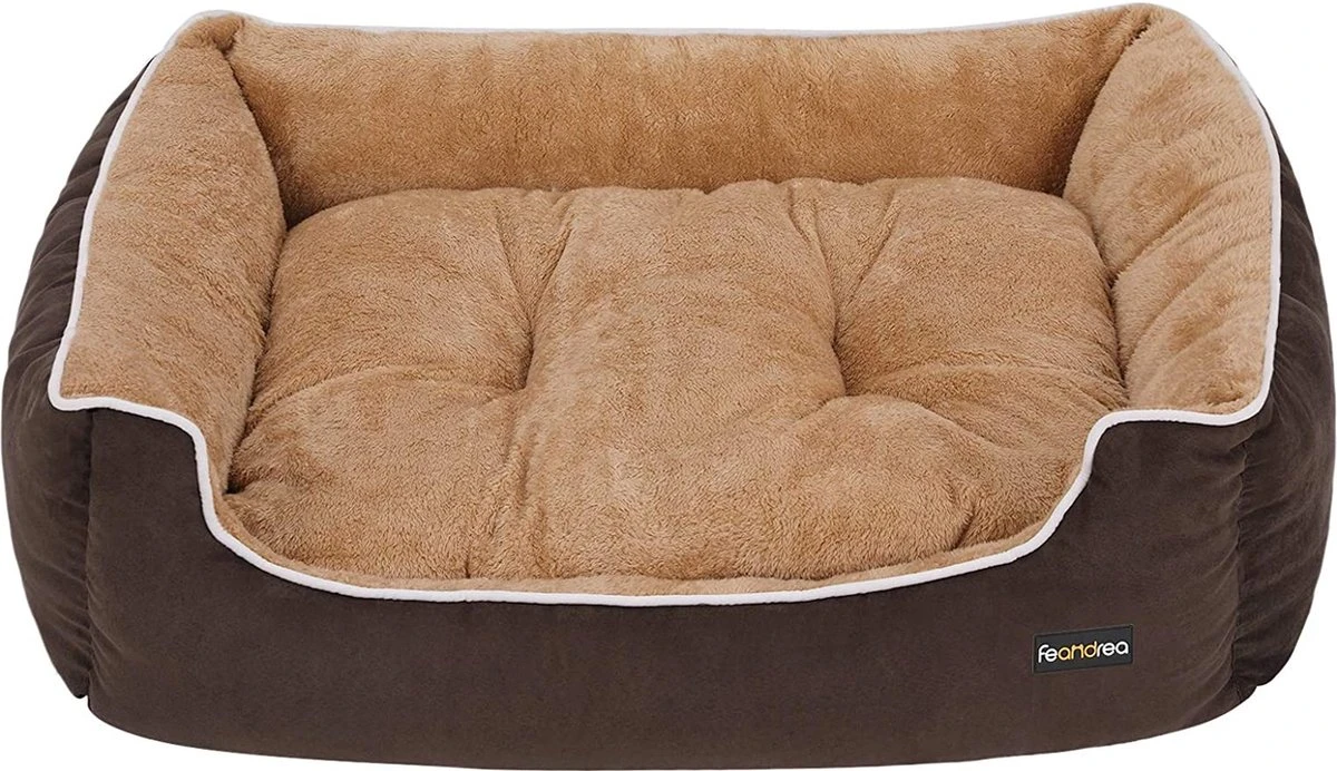 LIVINGSIGNS Hondenmand Met Pluche Ligvlak Met Afneembaar Kussen, Bruin+beige, 75 X 22 X 58 Cm PGW05YC 3 LIVINGSIGNS Hondenmand Met Pluche Ligvlak Met Afneembaar Kussen, Bruin+beige, 75 X 22 X 58 Cm PGW05YC