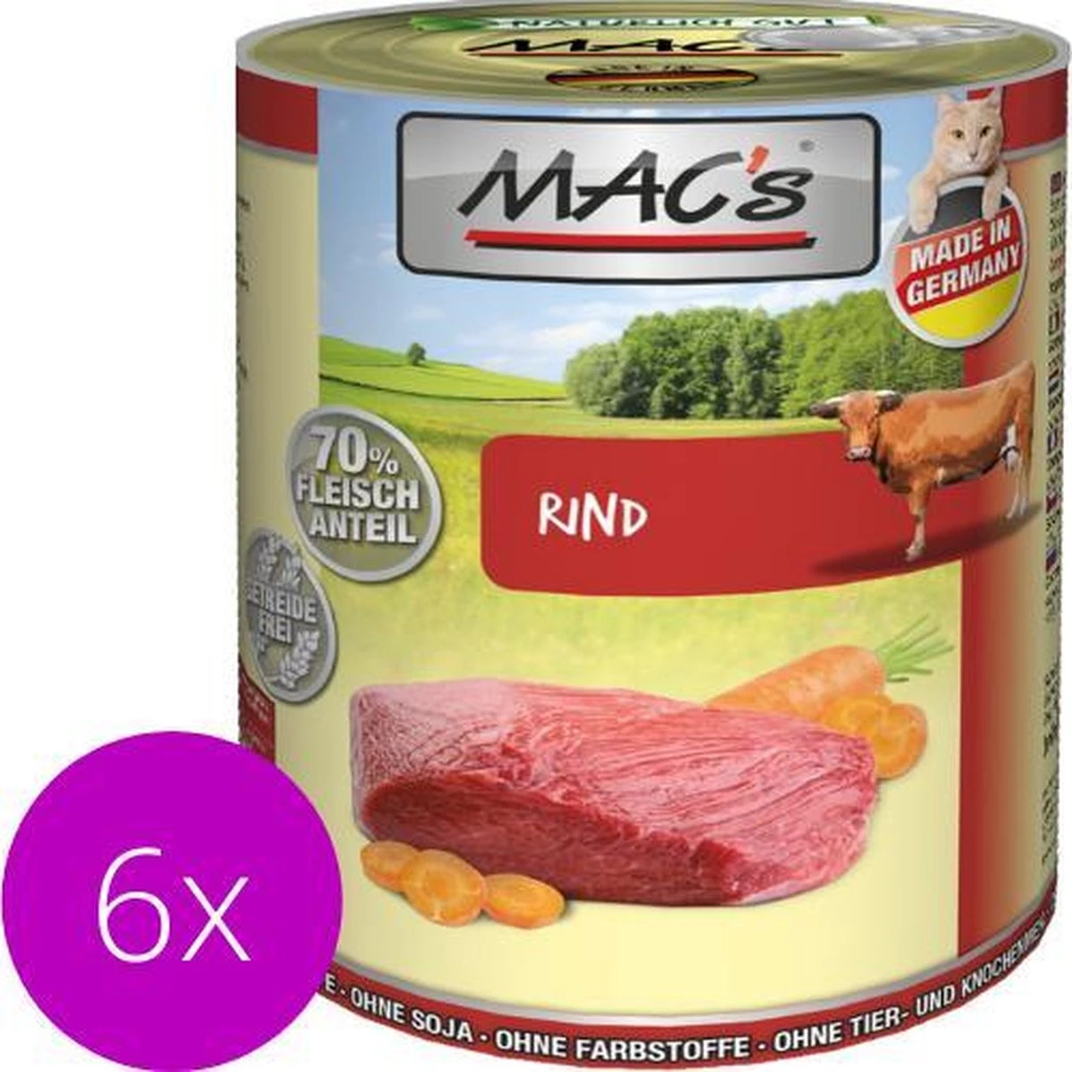 MAC’s Kattenvoer Natvoer Blik – 70% Rundvlees – 6 X 800g 3 MAC’s Kattenvoer Natvoer Blik – 70% Rundvlees – 6 X 800g
