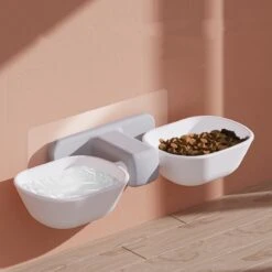 Nixnix – Dubbele Voerbak – Kleine Hondenbak – Voederbak – Wandbevestiging – Kattenbak – Hond – Poes – Puppy’s – Hondenbrokken – Kattenbrokken – Drinkbak – Dog Bowl – Dieren