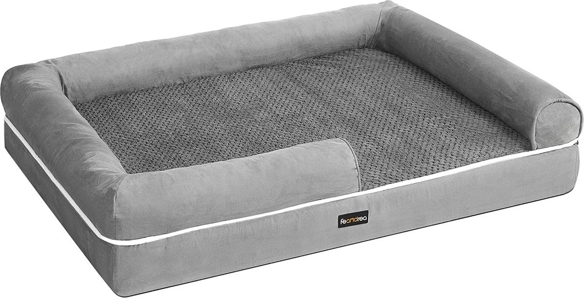 Orthopedisch Hondenbed – Hondenkussen – Hondenmand – Zachte Vulling – Hondensofa – 106 X 80 X 25 Cm – Grijs 3 Orthopedisch Hondenbed – Hondenkussen – Hondenmand – Zachte Vulling – Hondensofa – 106 X 80 X 25 Cm – Grijs