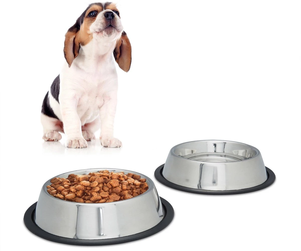 Relaxdays Dinerset Hond – Voer- En Drinkbak – Rvs Voerbak – Antislip Hondenvoerbak Zilver – M 3 Relaxdays Dinerset Hond – Voer- En Drinkbak – Rvs Voerbak – Antislip Hondenvoerbak Zilver – M