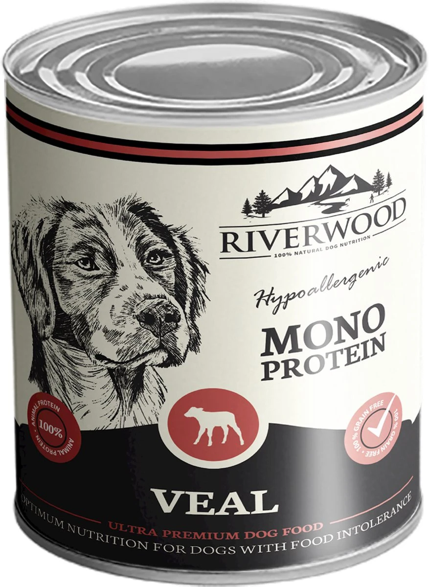 Riverwood 6-pack (5% Korting) – Ultra Premium Natvoer Voor Honden – 2.4Kg – Kalf Hypoallergeen – Graan- En Glutenvrij 3 Riverwood 6-pack (5% Korting) – Ultra Premium Natvoer Voor Honden – 2.4Kg – Kalf Hypoallergeen – Graan- En Glutenvrij