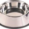 TRIXIE VOERBAK RVS / RUBBERRING -Beeztees Verkoopwinkel TRIXIE VOERBAK RVS RUBBERRING