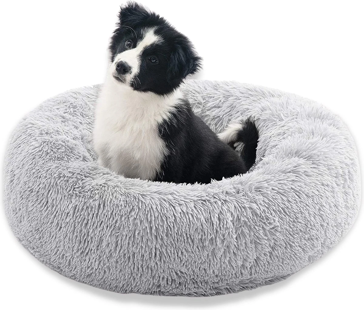 Topmast Fluffy Donut – Dierenmand – Donut Hondenmand – Grijs – 50 Cm 3 Topmast Fluffy Donut – Dierenmand – Donut Hondenmand – Grijs – 50 Cm