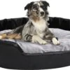 VidaLife Hondenmand 90x79x20 Cm Pluche En Kunstleer Zwart En Grijs -Beeztees Verkoopwinkel VidaLife Hondenmand 90x79x20 cm pluche en kunstleer zwart en grijs