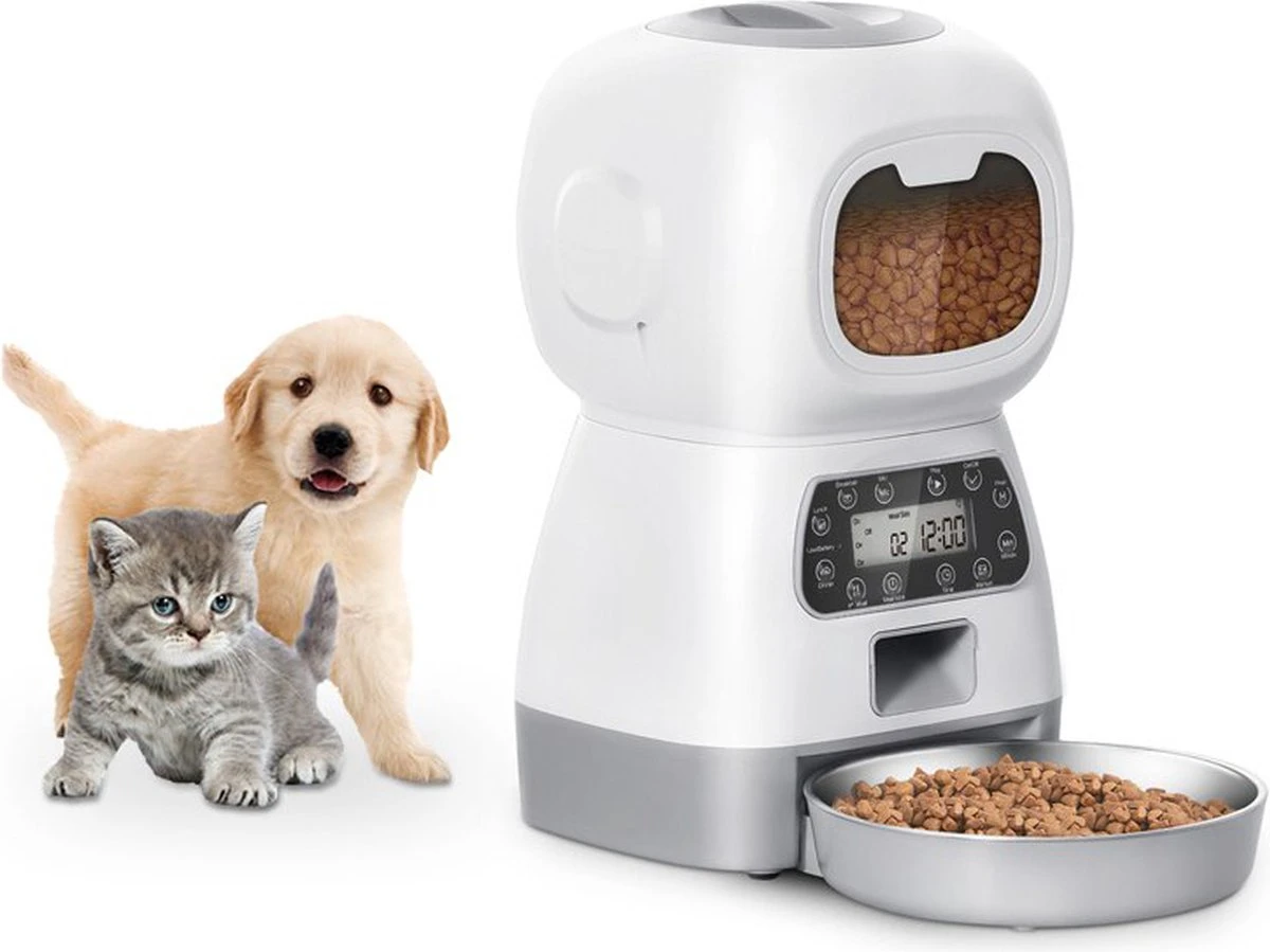 Voerbak Kat Automatisch – Automatische Voerbak – Automatische Voerautomaat – Met Voerbak – Wit / 18x17x33 /1 3 Voerbak Kat Automatisch – Automatische Voerbak – Automatische Voerautomaat – Met Voerbak – Wit / 18x17x33 /1