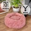 ISolay Donut Hondenmand | Kattenmand | Hondenbed | DierenMand | Met Ritssluiting | Wasbaar | Honden Kussen | Hondenmanden | Hondenbank | Kattenmand | Kattenbank | Antislip Onderkant | Superzacht | Luxe | Fluffy | 60 Cm | Roze