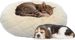 Maxxpro Hondenmand/ Kattenmand – Kussen – Wasbaar – Ø46cm – Beige