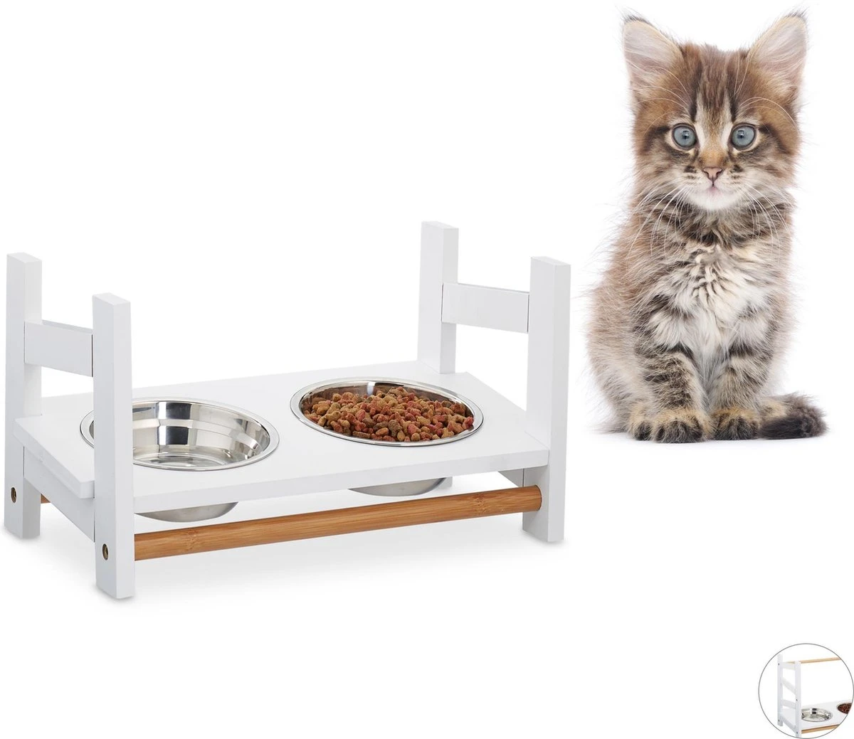 Relaxdays Voerbak Hond Met Standaard – Etensbak – Drinkbak – Rvs – Wit – Rvs – 2 Bakjes S 3 Relaxdays Voerbak Hond Met Standaard – Etensbak – Drinkbak – Rvs – Wit – Rvs – 2 Bakjes S