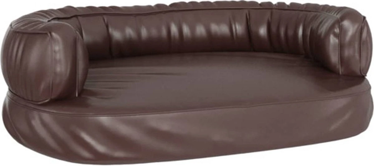 VidaXL Hondenmand Met Ergonomisch Schuim 60×42 Cm Kunstleer Bruin 3 VidaXL Hondenmand Met Ergonomisch Schuim 60×42 Cm Kunstleer Bruin