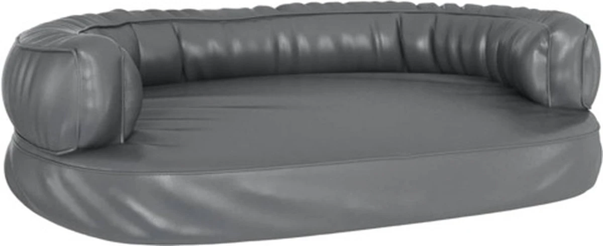 VidaXL Hondenmand Met Ergonomisch Schuim 88×65 Cm Kunstleer Grijs 3 VidaXL Hondenmand Met Ergonomisch Schuim 88×65 Cm Kunstleer Grijs